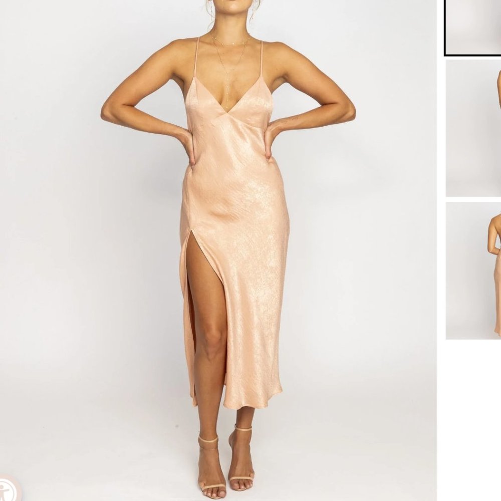 Silky midi slip dress